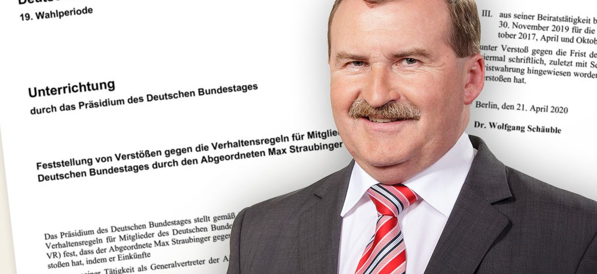 Max Straubinger (CSU), Rüge durch den Bundestagspräsidenten