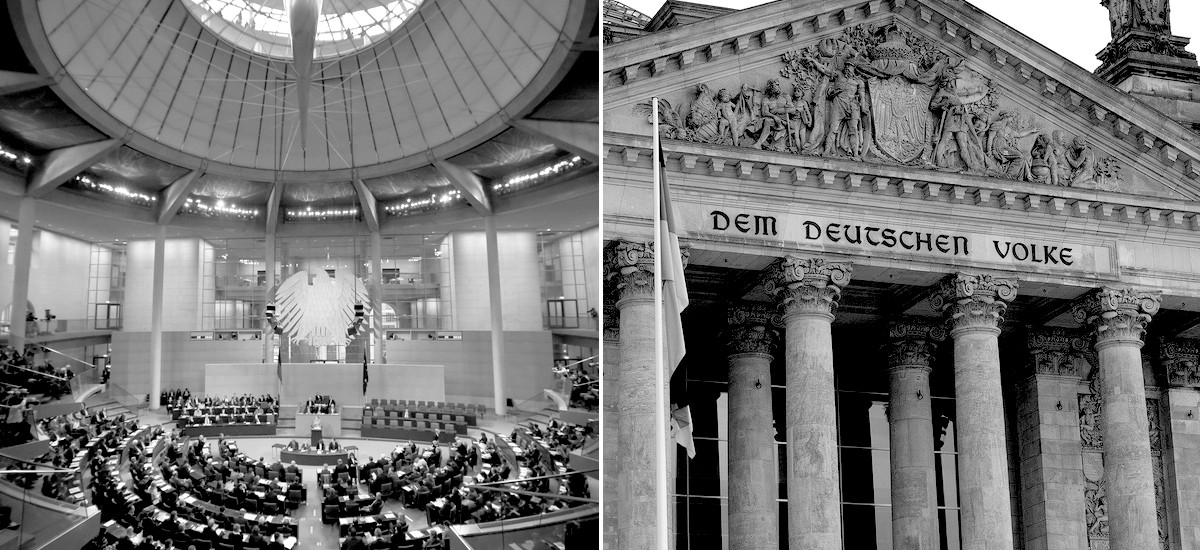 Bundestagsplenum und Reichstagsportal