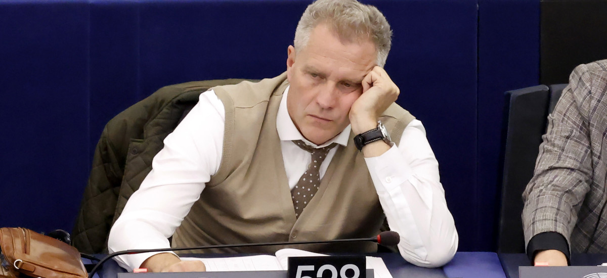 Das Foto zeigt Petr Bystron im EU-Parlament in Straßburg