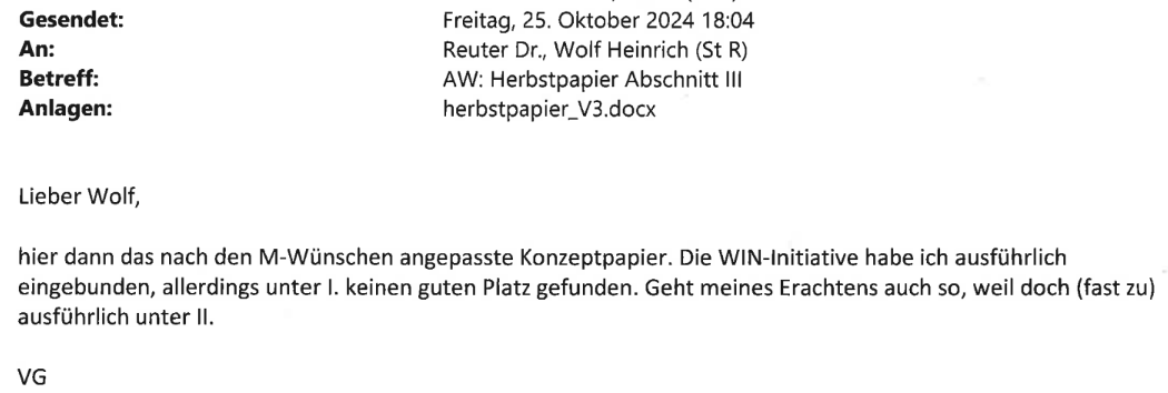 E-Mail von Referent über "M"
