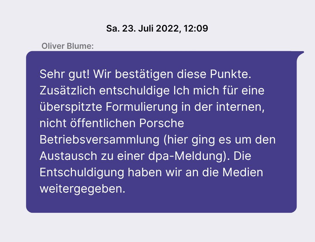 Antwort Blume an Lindner vom 23. Juli 2022 - Inhalt siehe Volltext unterhalb dieser Grafik