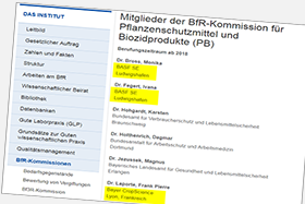 Mitglieder von BfR-Beratungsgremium (Screenshot) Mitglieder von BfR-Beratungsgremium (Screenshot)