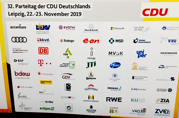 CDU-Sponsoren auf dem Parteitag 2019