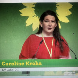 Caroline Krohn bei ihrer Rede auf der Landesmitgliederversammlung am 23.01.21 in Frankfurt am Main