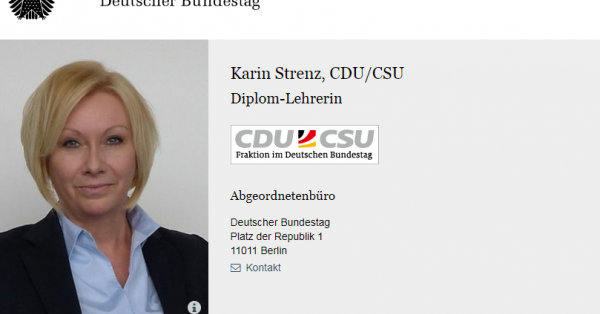 Bundestagsprofilseite Karin Strenz (CDU)
