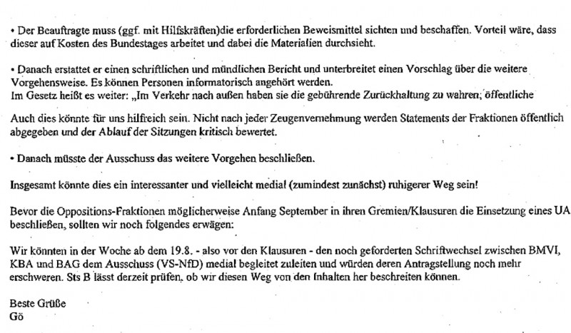Interne Mail des BMVI an Minister Scheuer vom 27. Juli 2019 (Teil 2)