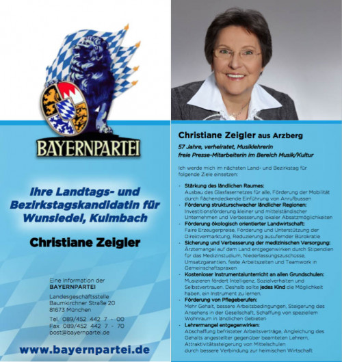 Wahl-Flyer Christiane Zeigler