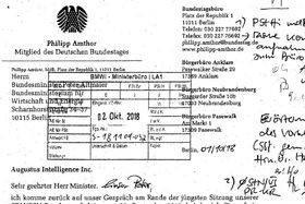 Lobby-Schreiben von Philipp Amthor an Peter Altmaier von 2018 Screenshot Lobby-Schreiben von Philipp Amthor an Peter Altmaier von 2018