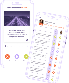 kandidierendencheck Webanwendung auf Mobilgerät