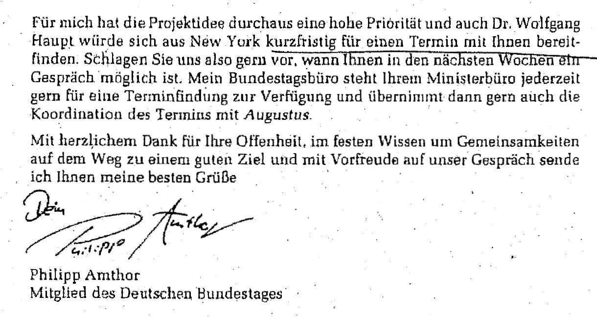 Amthor-Lobbyschreiben an Peter Altmaier