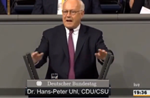 Screenshot: Uhl bei Bundestagsrede