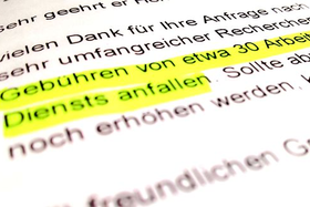 Foto eines Kostenbescheides