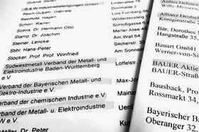 Liste von Parteispender (Symbolbild) Liste von Parteispender (Symbolbild)