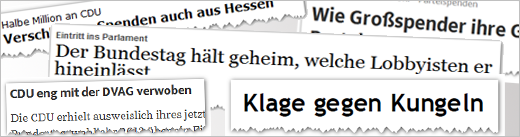 Ausriss von Schlagzeilen